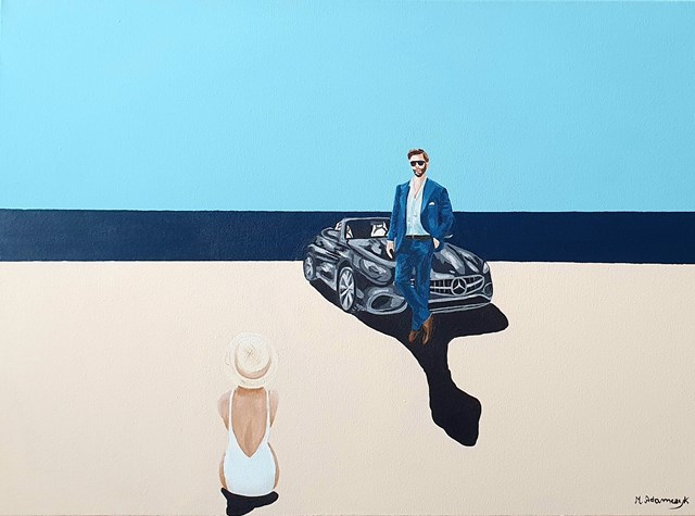 Living room painting by Monika Adamczyk titled Summer pick-up