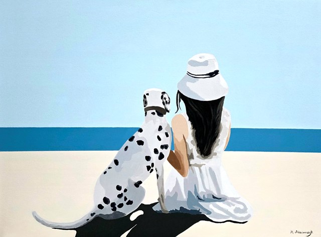 Living room painting by Monika Adamczyk titled Symbiosis