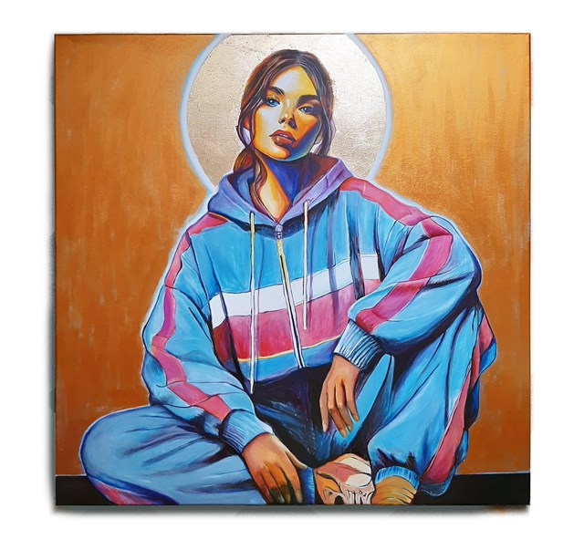 Living room painting by Mariusz Zając titled Modern Icon