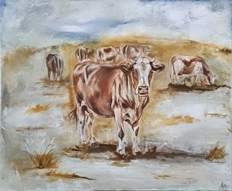 Obraz do salonu artysty Andżelika Kucharska pod tytułem Refleksje wiejskiego poranka