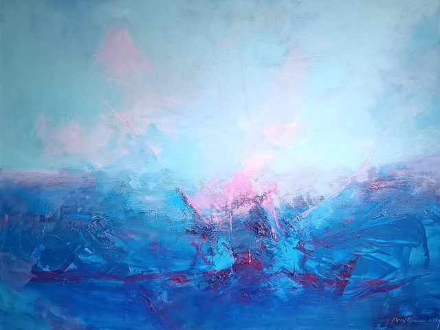 Living room painting by Mila Chyżawska titled Simple Tasks Seascape