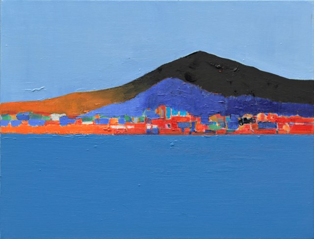 Living room painting by Zbigniew Nowosadzki titled Island