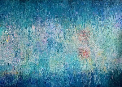 Living room painting by Kamil Gos titled Declaration of Endless Rippling