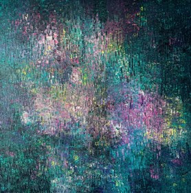 Living room painting by Kamil Gos titled Specification of Irreversible Sighs