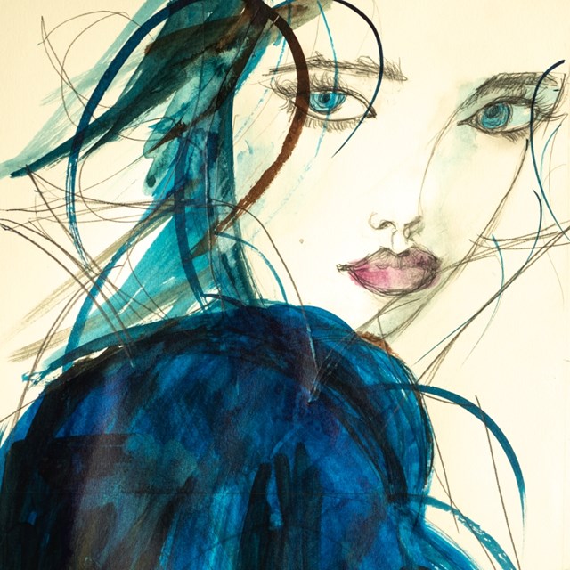 Grafika do salonu artysty Lidia Sieczkowska pod tytułem Blue eyes