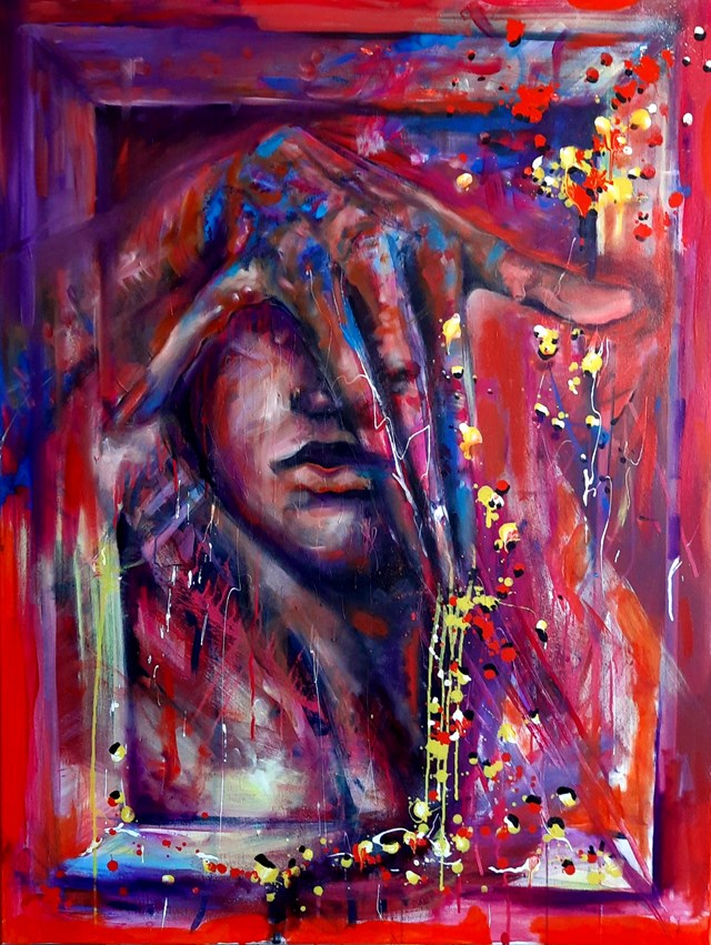 Living room painting by Łukasz Jankiewicz titled A touch of subtlety III