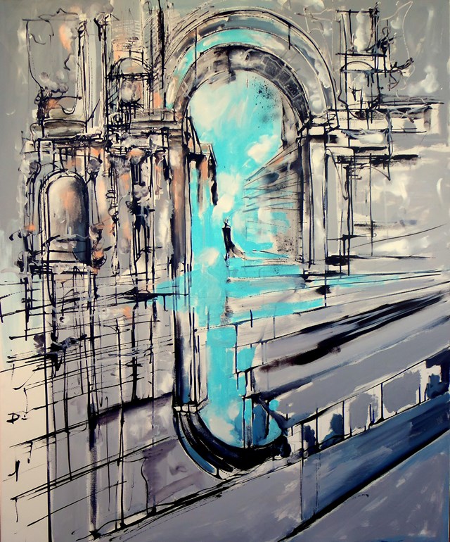 Obraz do salonu artysty Łukasz Jankiewicz pod tytułem  Metropolis, Triumphal arch