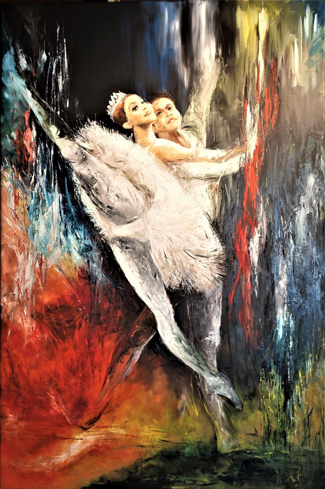 Living room painting by J. Aurelia Sikiewicz-Wojtaszek titled Dance