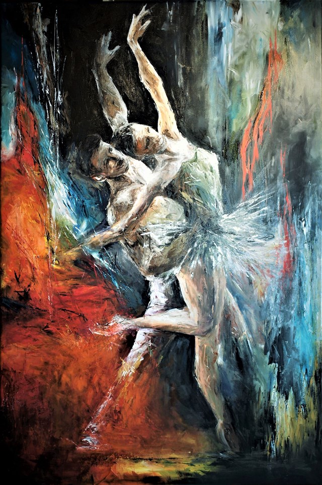 Obraz do salonu artysty J. Aurelia Sikiewicz-Wojtaszek pod tytułem Taniec zmysłów II