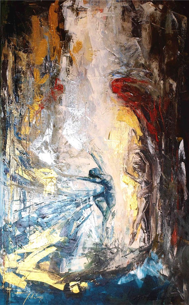 Living room painting by J. Aurelia Sikiewicz-Wojtaszek titled  Dance ecstasy