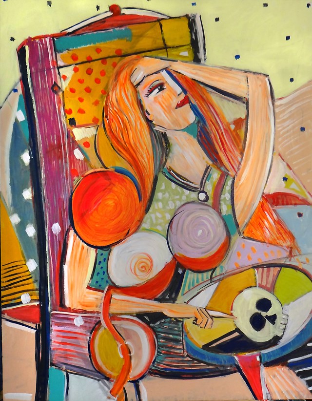 Obraz do salonu artysty Tomasz Kuran pod tytułem gwiazdy i zamyślona Maria Magdalena
