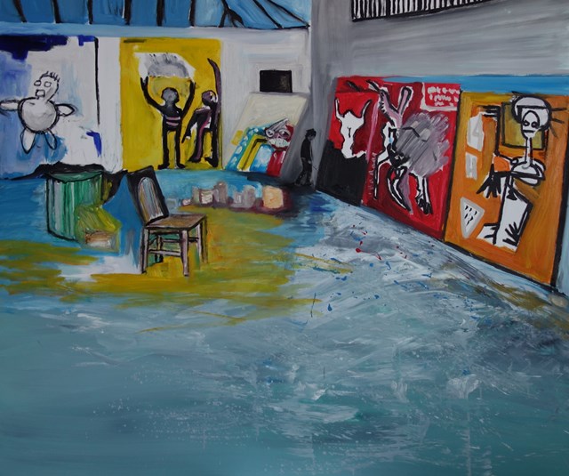 Obraz do salonu artysty Piotr Szwabe vel Pisz pod tytułem Tribute to Jean Michael Basquiat