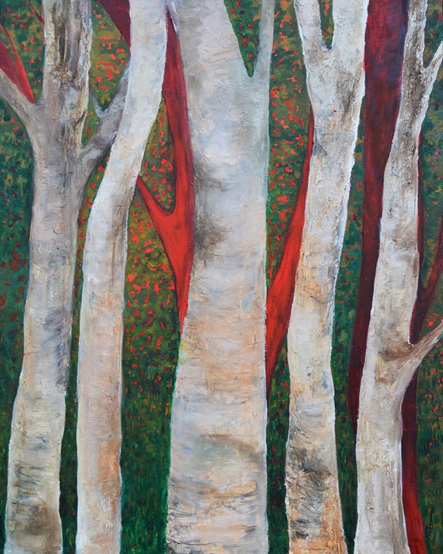 Living room painting by Anna Forycka-Putiatycka titled Birch