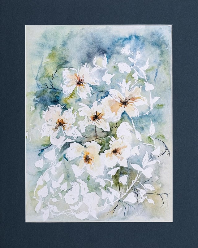 Białe kwiaty - wizualizacja pracy autora Anna Forycka-Putiatycka