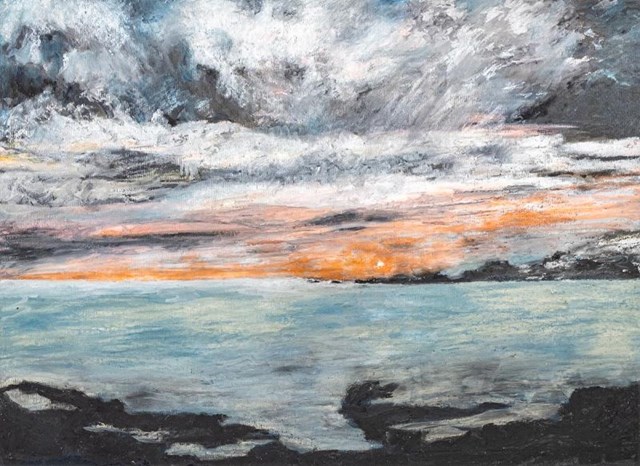 Obraz do salonu artysty Anna Forycka-Putiatycka pod tytułem Zachód słońca w Normandii