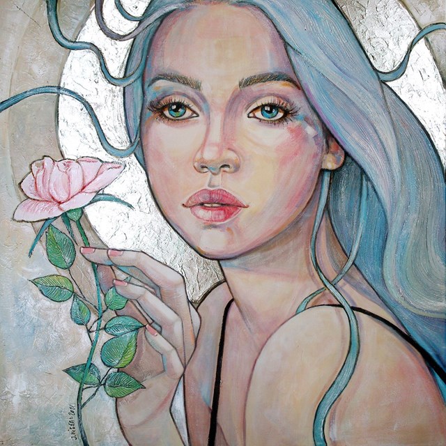 Obraz do salonu artysty Joanna Misztal pod tytułem Biała róża