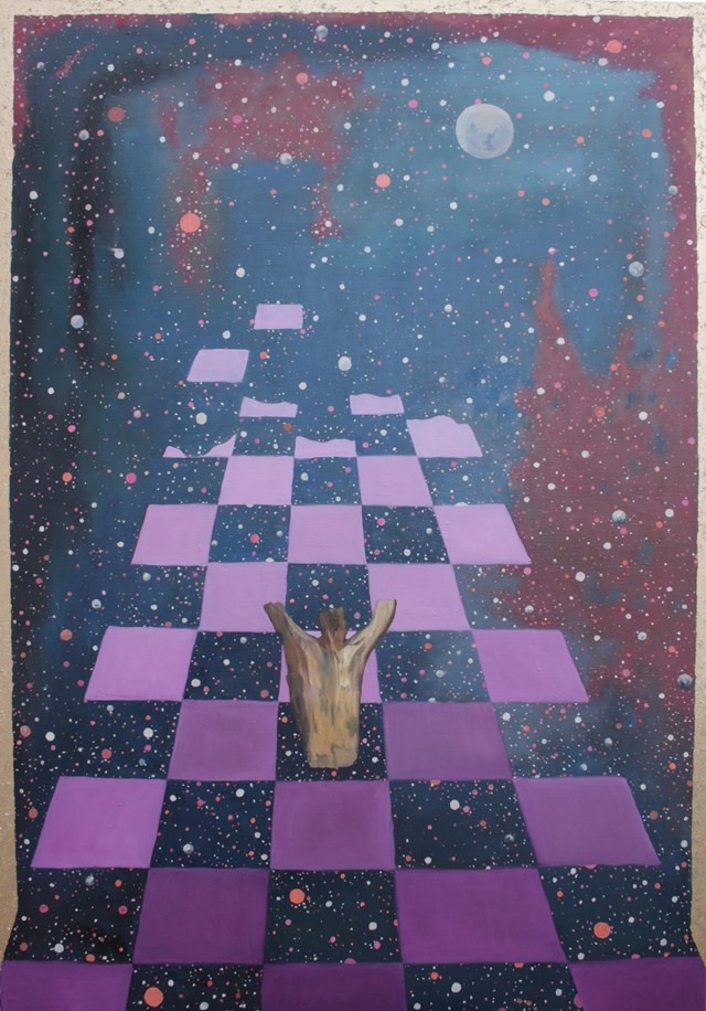 Obraz do salonu artysty Jan Bembenista pod tytułem Anioł i kosmos