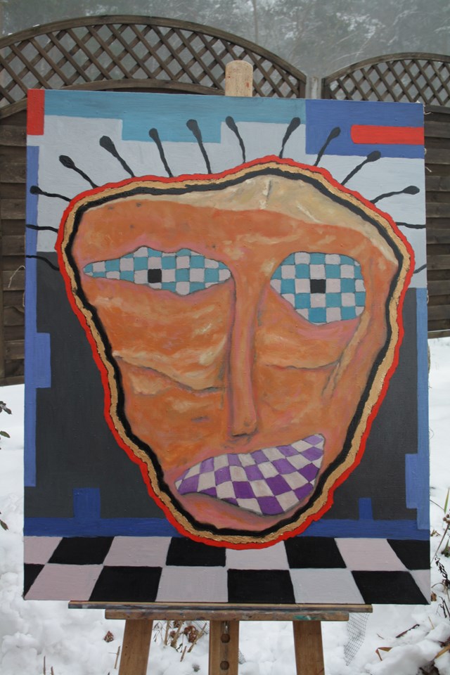 Obraz do salonu artysty Jan Bembenista pod tytułem Ceglana twarz
