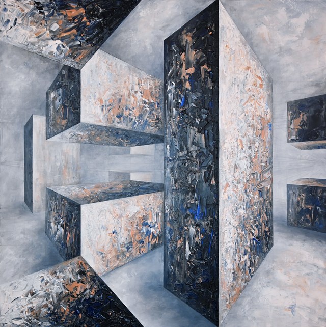 Living room painting by Iwona Gabryś titled Composition no. 514