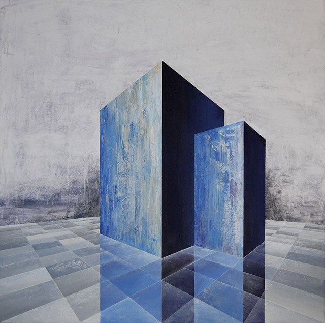 Living room painting by Iwona Gabryś titled Solids No. 5