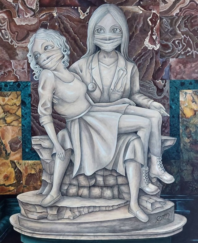Obraz do salonu artysty Estera Parysz-Mroczkowska pod tytułem "As a tribute to the medics"