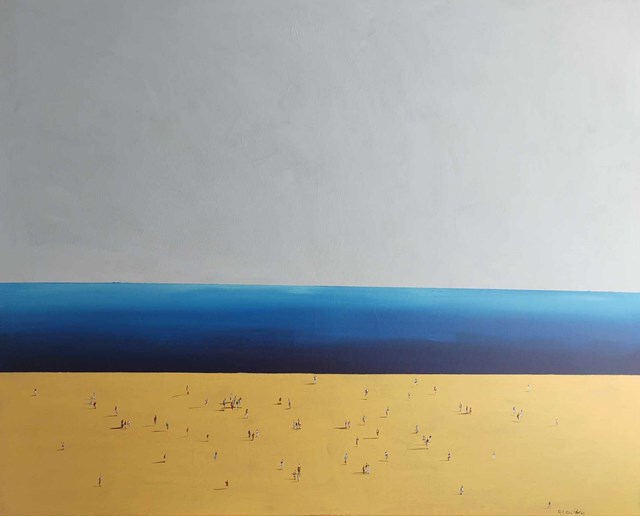 Obraz do salonu artysty Filip Łoziński pod tytułem Spotkania na plaży