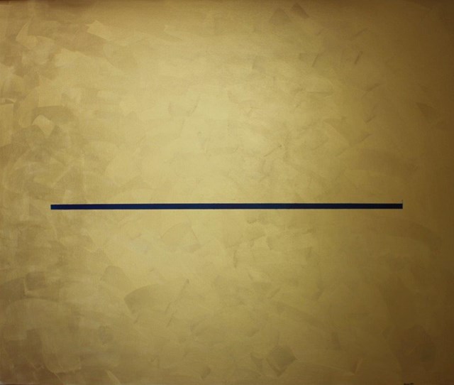 Living room painting by Filip Łoziński titled Golden composition