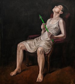 Living room painting by Marcin Wilk titled Ariadne