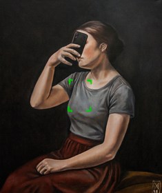 Living room painting by Marcin Wilk titled Echo