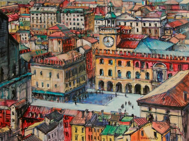 Obraz do salonu artysty Piotr Rembieliński pod tytułem Melodie miasta, Bolonia