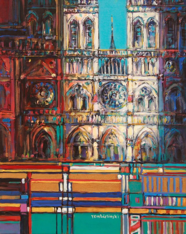 Living room painting by Piotr Rembieliński titled Catedral XIV