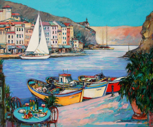 Living room painting by Piotr Rembieliński titled  Ricordi i nostri giorni felici a Portofino ?