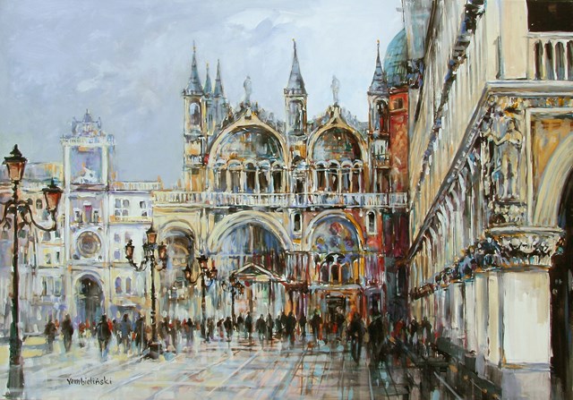 Obraz do salonu artysty Piotr Rembieliński pod tytułem Wenecja, Plac Świętego Marka