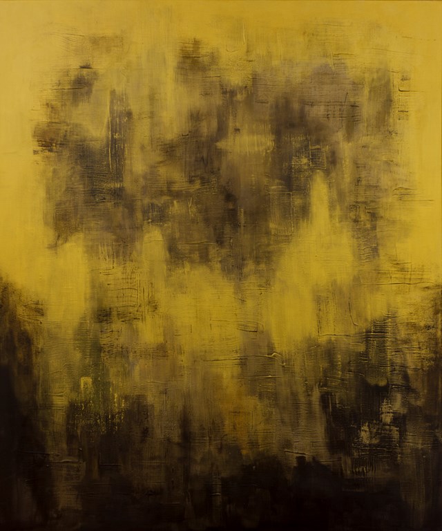 Living room painting by Marta Chudzik titled  Mysterious Gold