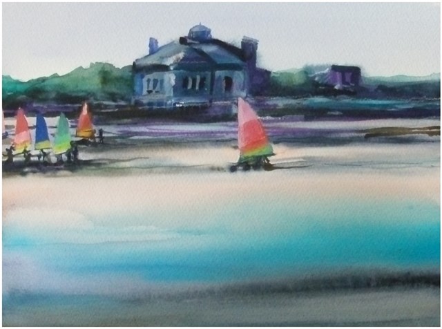 Living room painting by Joanna Magdalena titled Sails