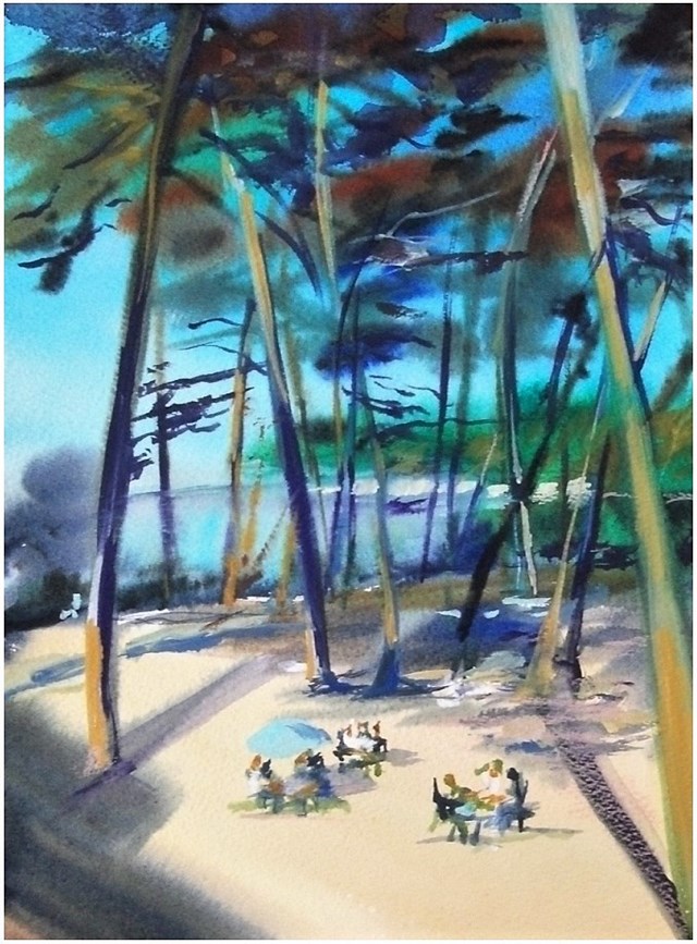 Obraz do salonu artysty Joanna Magdalena pod tytułem Błękitny parasol