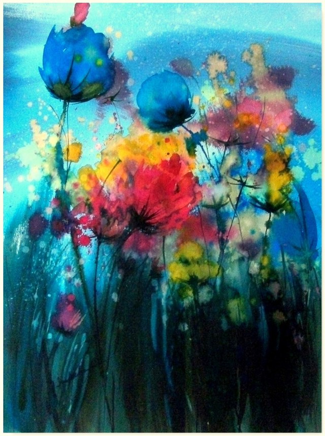 Living room painting by Joanna Magdalena titled  Emanations-flowering