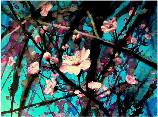 Living room painting by Joanna Magdalena titled Blossoming