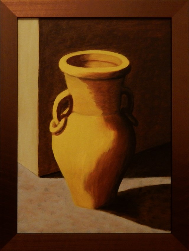 Living room painting by Tomasz Gołaski titled Yellow Pitcher
