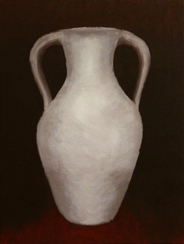 Living room painting by Tomasz Gołaski titled White Amphora