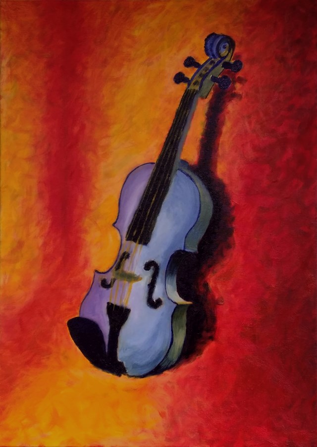 Living room painting by Tomasz Gołaski titled Violin III