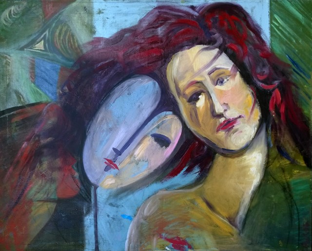 Obraz do salonu artysty Katarzyna Rymarz pod tytułem Portret w błękicie
