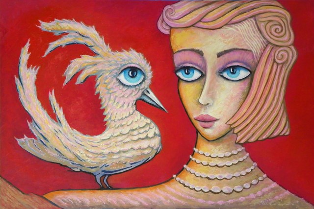 Obraz do salonu artysty Bohdan Wincenty Łoboda pod tytułem Przyloty - ptak okrągły