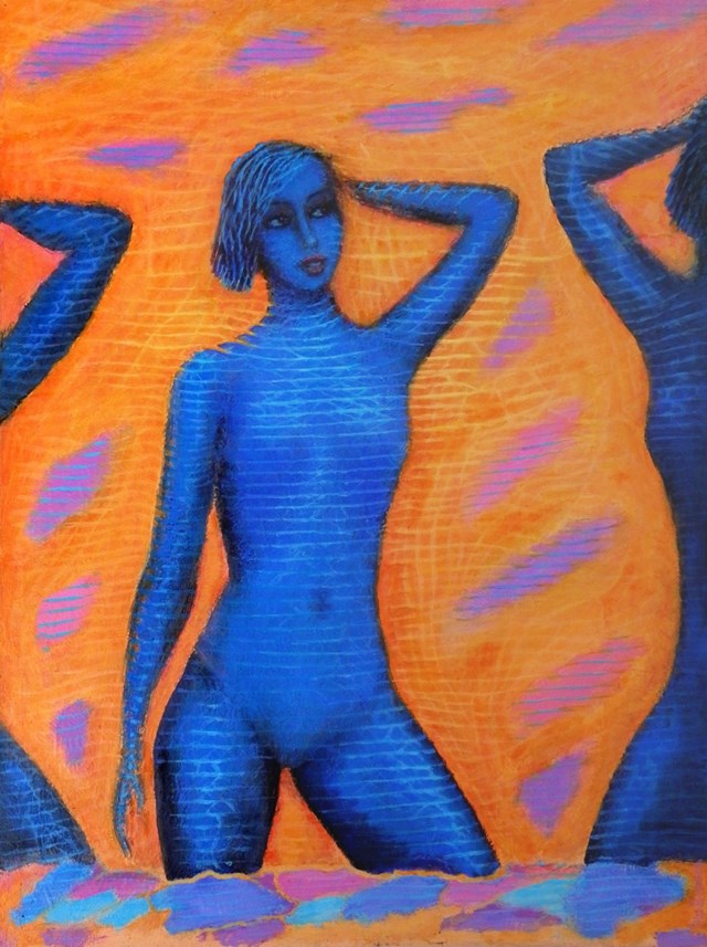 Living room painting by Bohdan Wincenty Łoboda titled Coming out of the water