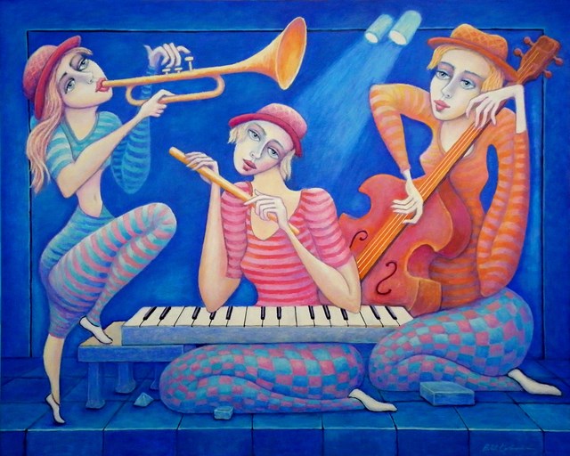 Obraz do salonu artysty Bohdan Wincenty Łoboda pod tytułem Jazz - trio