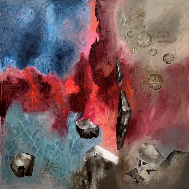 Obraz do salonu artysty Anna Lupa-Suchy pod tytułem Kamień i purpura