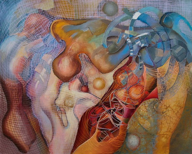 Living room painting by Anna Lupa-Suchy titled The genesis of the rebellion