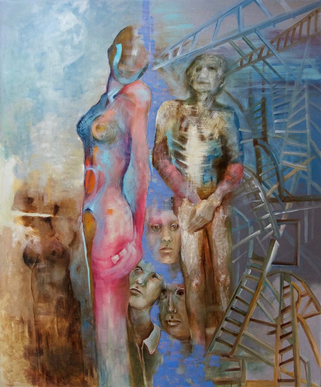 Obraz do salonu artysty Anna Lupa-Suchy pod tytułem Antyk i drabina