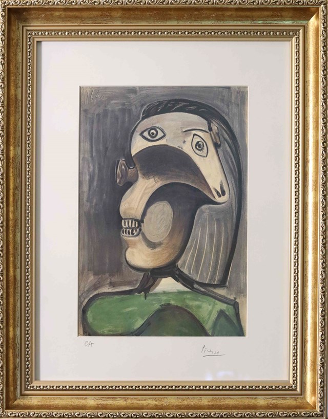 Grafika do salonu artysty Pablo Picasso pod tytułem Twarz II