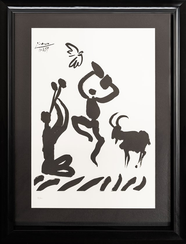 Grafika do salonu artysty Pablo Picasso pod tytułem La Joueur de Flute
